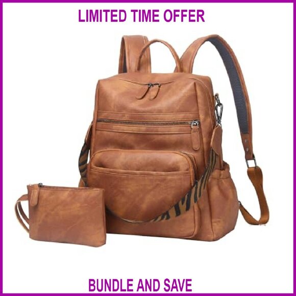 PU Leather Travel Backpack Purse Women's Shoulder Bag Satchel Handbag - Picture 2 of 7